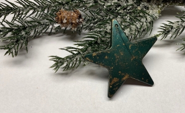 Acrylstern dunkelgrün mit Goldsprenkel